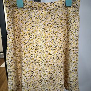 Old Navy Floral A-Line Skirt - Yellow and Black